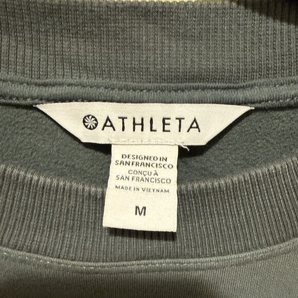 ATHLETA Women’s Sweatshirt Triumph Hybrid Crewneck Size M Forest Green - Picture 7 of 10